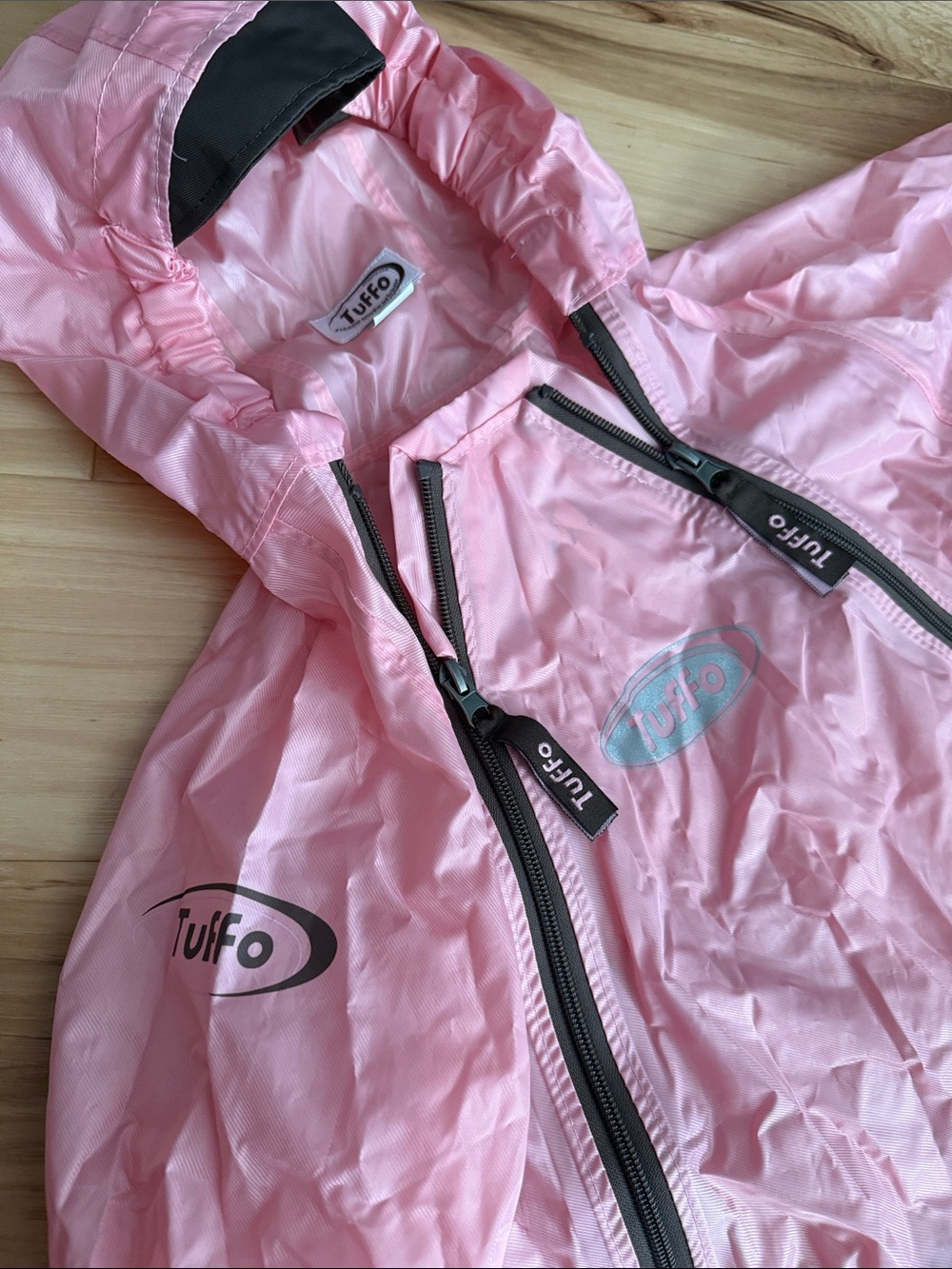 Pink Hooded Kids Rain Snowsuit with Brown Accents size 2T - Picture 6 of 7